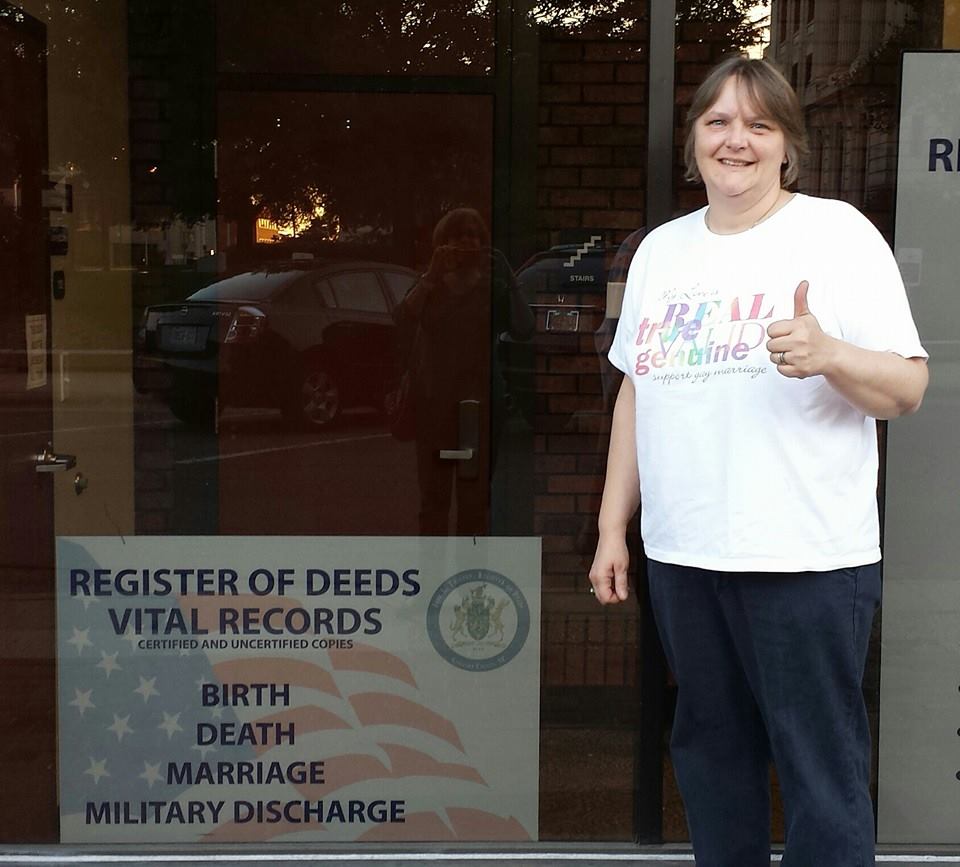 Tracey has been hanging out at the Guilford County Register of Deeds with her wife Cheryl