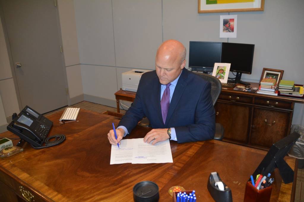 Mayor Mitch Landrieu signs an executive order naming LGBT people in celebrating the diversity of New Orleans. 